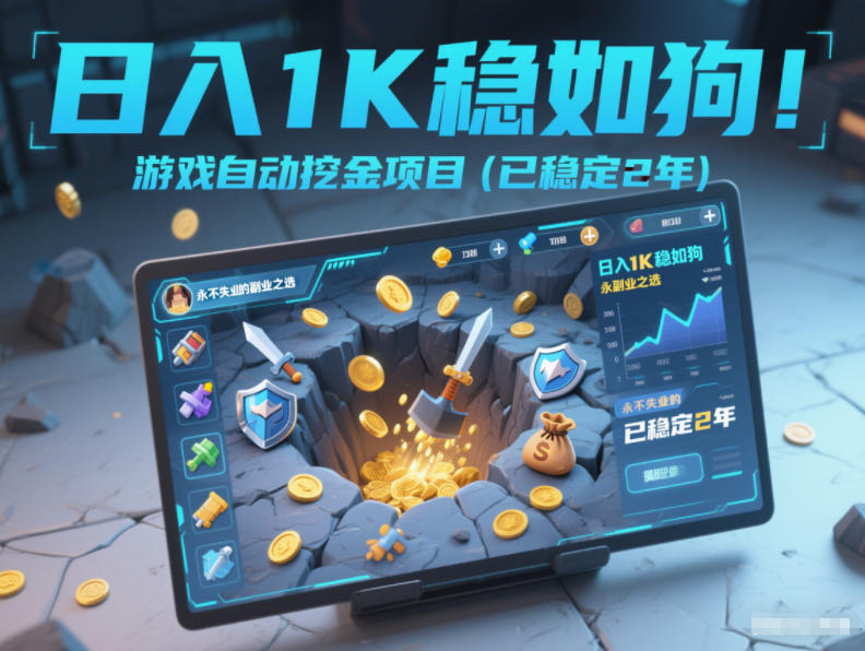 日入1K稳如狗！游戏自动挖金项目（已稳定2年），永不失业的副业之选【揭秘】-办公驿站
