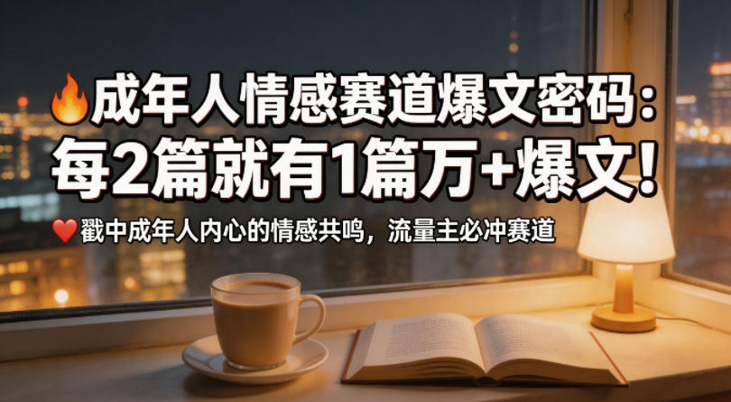 公众号流量主成年人情感心理赛道，流量最大，受众最广的主流赛道之一，平均每2篇就有1篇万爆文章-办公驿站