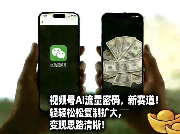 视频号AI流量密码新赛道，轻轻松松复制扩大，变现思路清晰-办公驿站