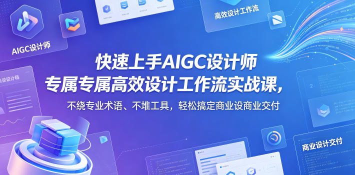 快速上手AIGC设计师专属高效设计工作流实战课，不绕专业术语、不堆工具，轻松搞定商业设计交付-办公驿站