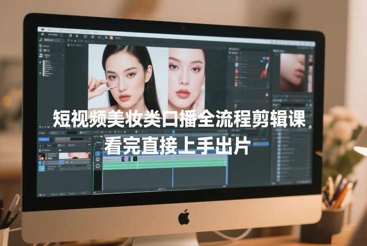 短视频美妆类口播全流程剪辑课，看完直接上手出片-办公驿站