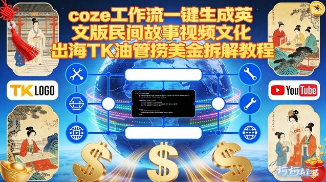 Coze扣子工作流一键生成英文版民间故事视频，文化出海TK油管捞美金拆解教程-办公驿站