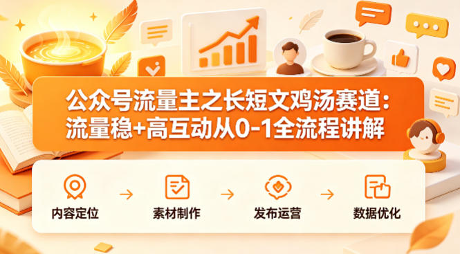 公众号流量主之长短文鸡汤赛道，流量稳+高互动，从0-1全流程讲解-办公驿站