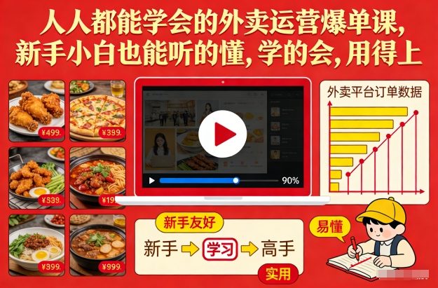 人人都能学会的外卖运营爆单课，新手小白也能听的懂，学的会，用得上-办公驿站