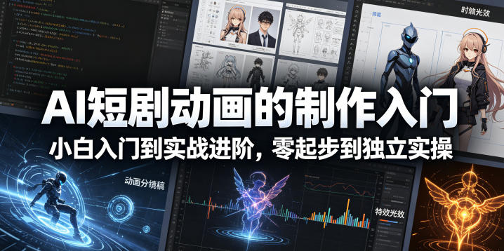 AI短剧动画的制作入门，小白入门到实战进阶，零起步到独立实操-办公驿站