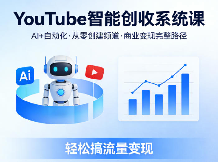 YouTube智能创收系统课，AI+自动化，从零创建YouTube频道并实现商业变现的完整路径，轻松搞流量变现-办公驿站