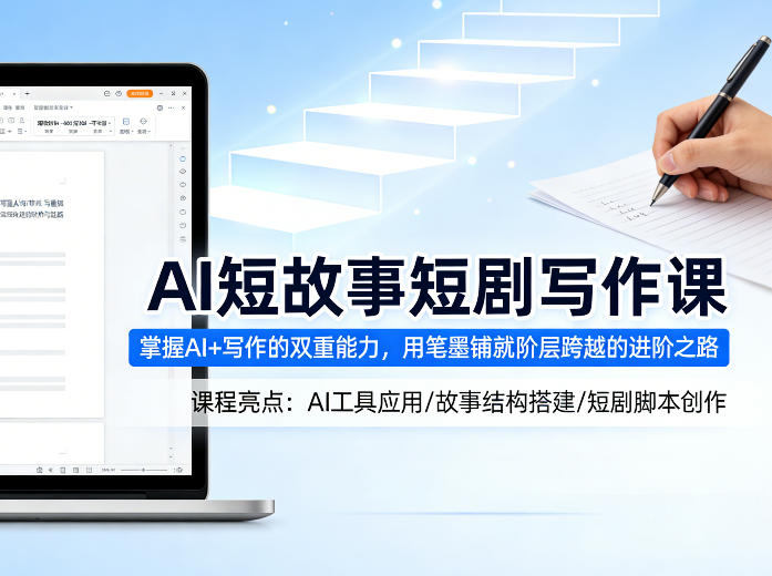 AI短故事短剧写作课，掌握AI+写作的双重能力，用笔墨铺就阶层跨越的进阶之路-办公驿站