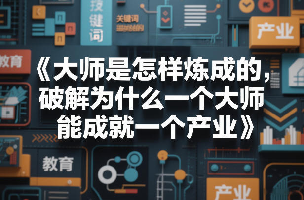 大师是怎样炼成的，破解为什么一个大师，能成就一个产业【电子书】-办公驿站