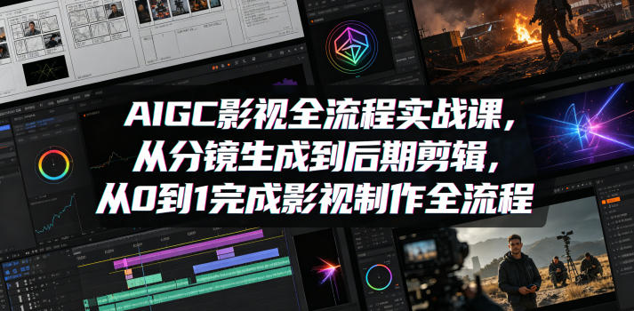 AIGC影视全流程实战课，从分镜生成到后期剪辑，从0到1完成影视制作全流程-办公驿站