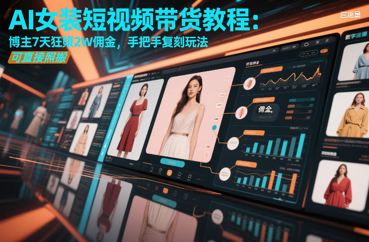 AI女装短视频带货教程：博主7天狂賺2W佣金，手把手复刻玩法，可直接照搬-办公驿站