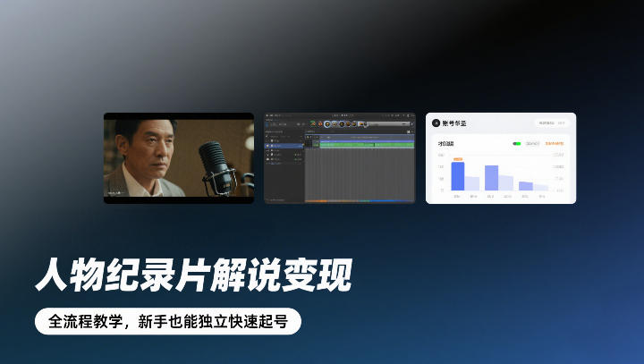 人物纪录片解说变现，全流程教学，新手也能独立快速起号-办公驿站