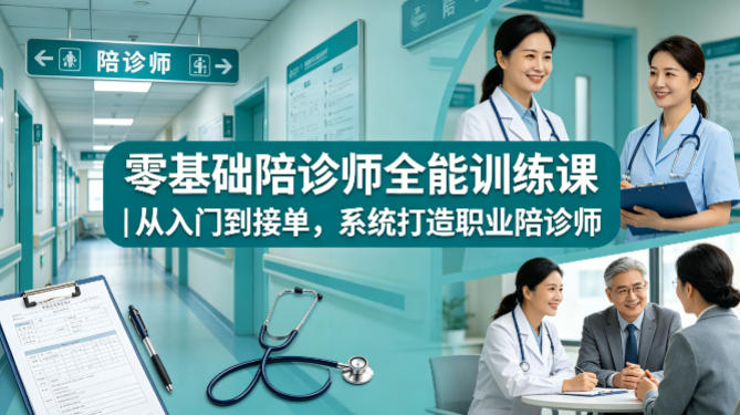 零基础陪诊师全能训练课｜从入门到接单，系统打造职业陪诊师-办公驿站