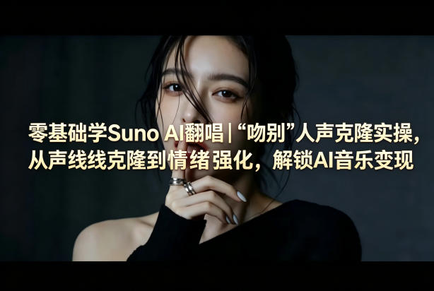 零基础学Suno AI翻唱｜《吻别》人声克隆实操，从声线克隆到情绪强化，解锁AI音乐变现-办公驿站