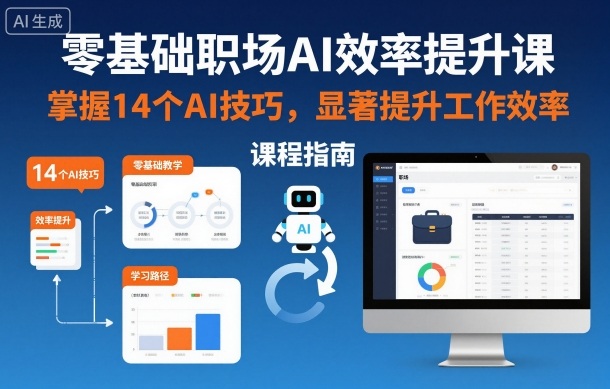 零基础职场AI效率提升课，掌握14个AI技巧，显著提升工作效率-办公驿站