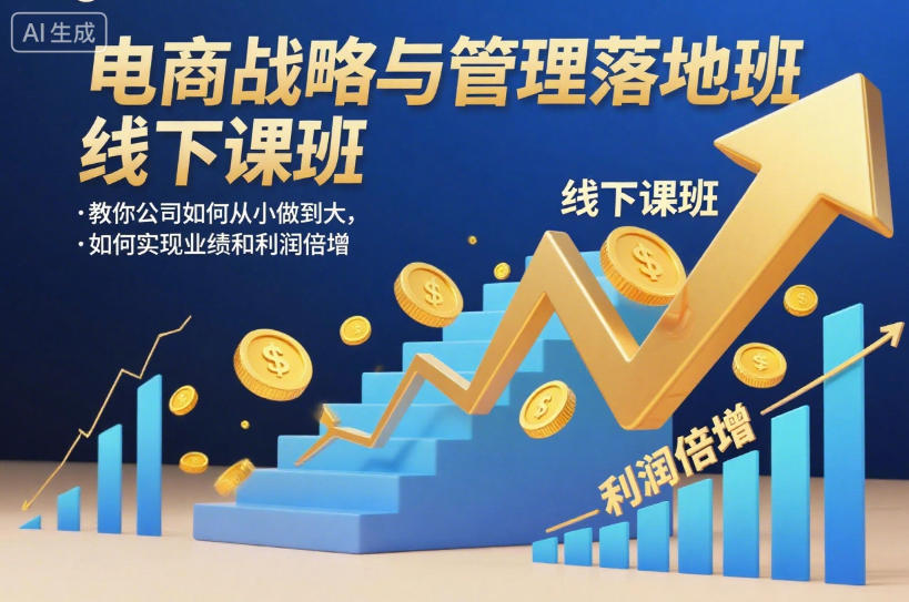 电商战略与管理落地班线下课，教你公司如何从小做到大，如何实现业绩和利润倍增【录音】-办公驿站