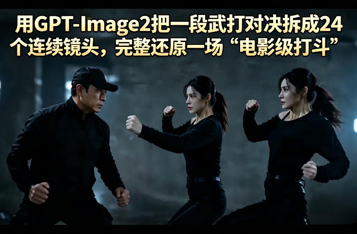 用GPT-Image2把一段武打对决拆成24个连续镜头，完整还原一场“电影级打斗”-办公驿站