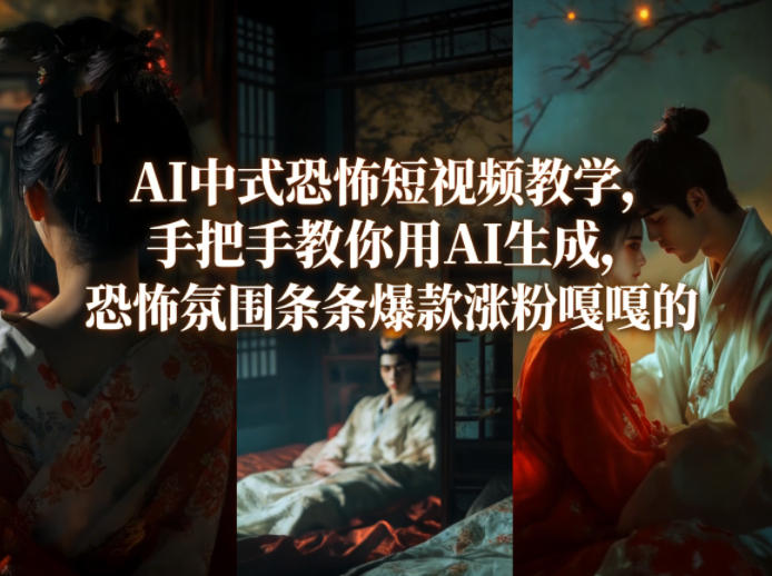 AI中式恐怖短视频教学，手把手教你用AI生成，恐怖氛围条条爆款涨粉嘎嘎的-办公驿站