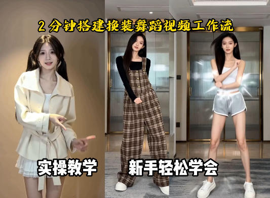 通过Coze工作流，制作《跳舞卡点换装视频》，两分钟制作完成，从0到1演示搭建过程-办公驿站