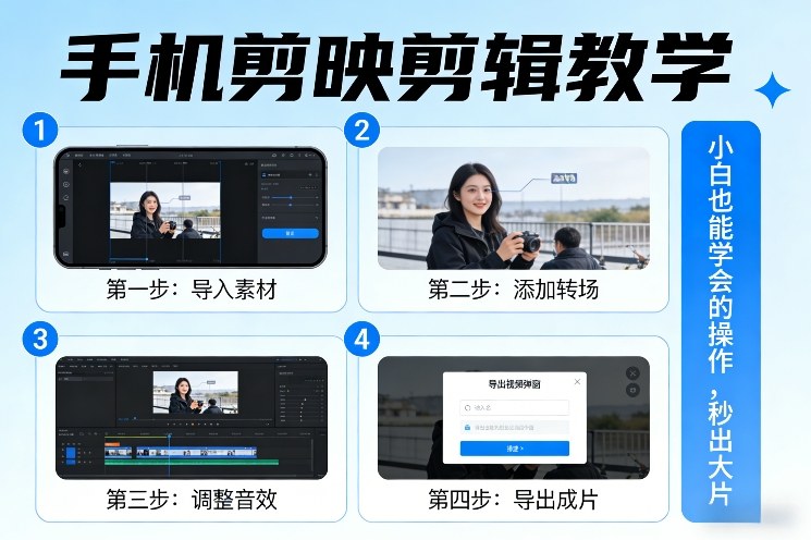 手机剪映剪辑教学，小白也能学会的操作，秒出大片-办公驿站