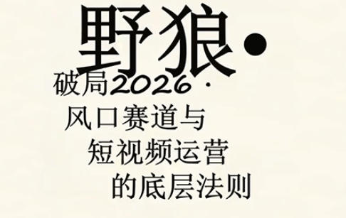 野狼团队·多平台实操运营课，覆盖AI口播、服装、好物、漫剪等热门玩法（更新4月）-办公驿站