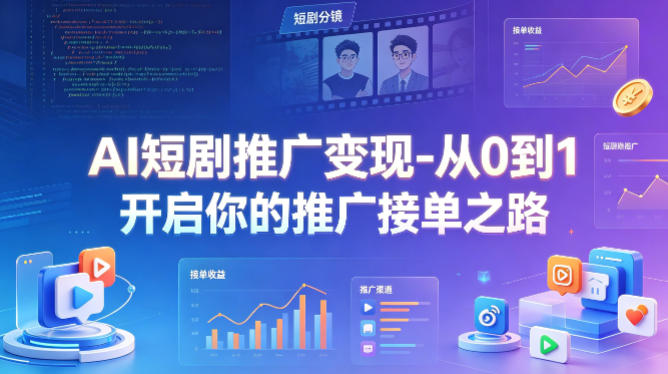 AI短剧推广变现-从0到1开启你的推广接单之路-办公驿站