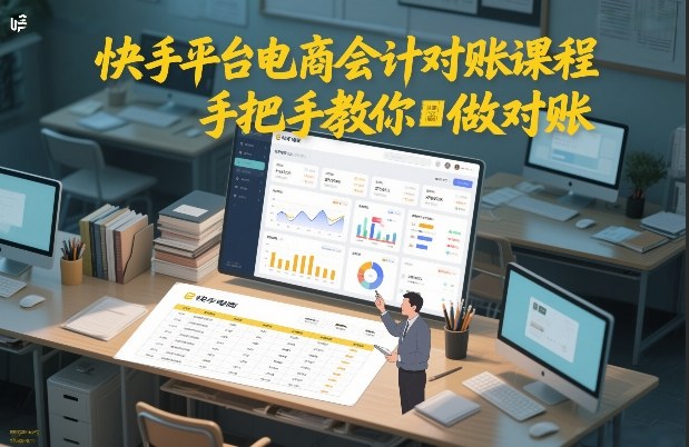 快手平台电商会计对账课程，手把手教你做对账-办公驿站