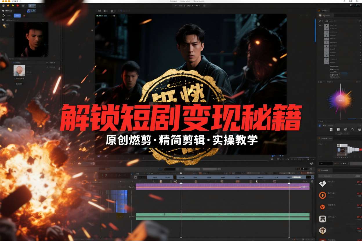 短剧拉新之原创燃剪精简剪辑实操课，解锁短剧变现秘籍-办公驿站