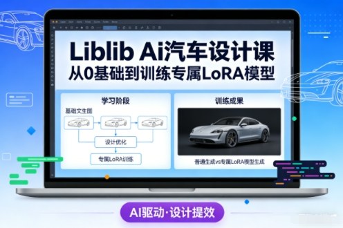 Liblib Ai汽车设计课，从0基础文生图，到教你训练专属设计和风格LoRA模型-办公驿站