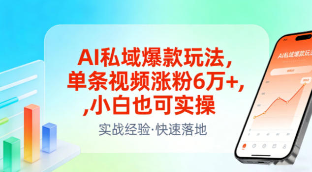 AI私域爆款玩法，单条视频涨粉6W+，小白也可实操-办公驿站