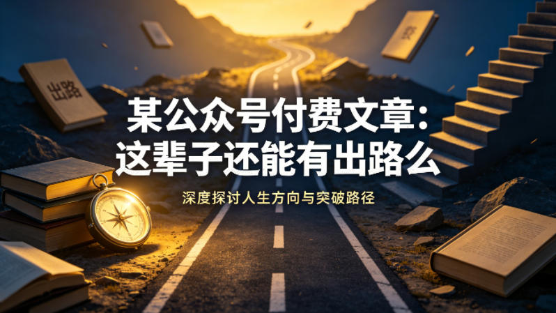 某公众号付费文章：这辈子还能有出路么-办公驿站