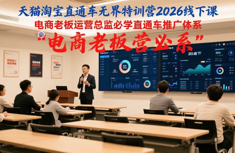 天猫淘宝直通车无界特训营2026线下课，电商老板运营总监必学直通车推广体系-办公驿站