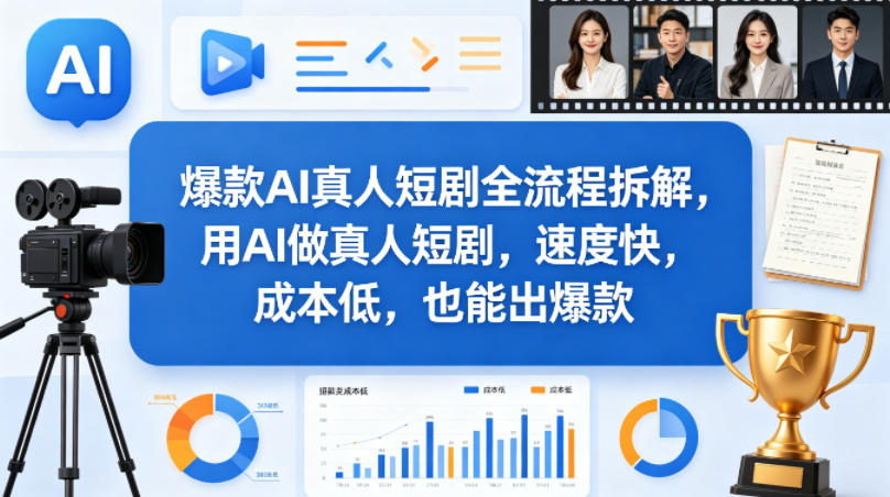 爆款AI真人短剧全流程拆解，用AI做真人短剧，速度快，成本低，也能出爆款-办公驿站