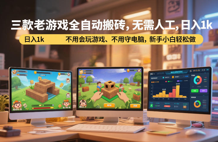 三款老游戏全自动搬砖，无需人工，日入1k，不用会玩游戏、不用守电脑，新手小白轻松做【揭秘】-办公驿站