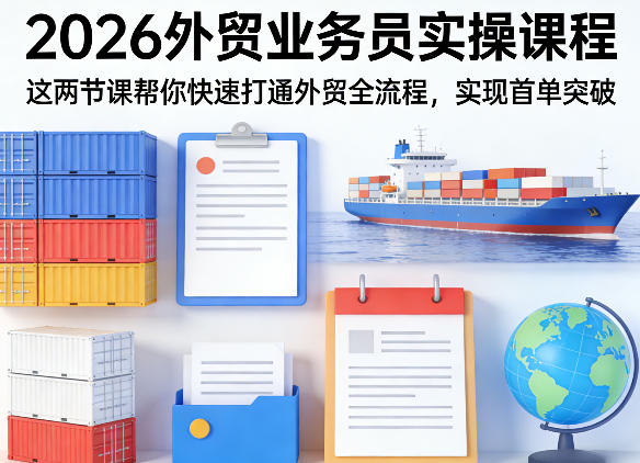 2026外贸业务员实操课程，这两节课帮你快速打通外贸全流程，实现首单突破-办公驿站