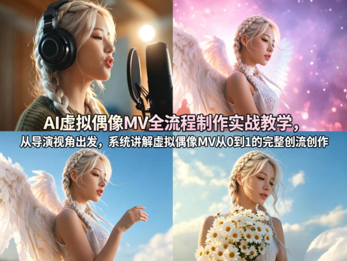 AI虚拟偶像MV全流程制作实战教学，从导演视角出发，系统讲解虚拟偶像MV从0到1的完整创作流程-办公驿站
