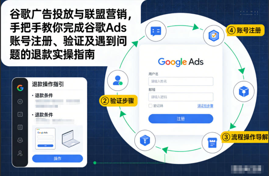 谷歌广告投放与联盟营销，手把手教你完成谷歌Ads账号注册、验证及遇到问题的退款实操指南-办公驿站