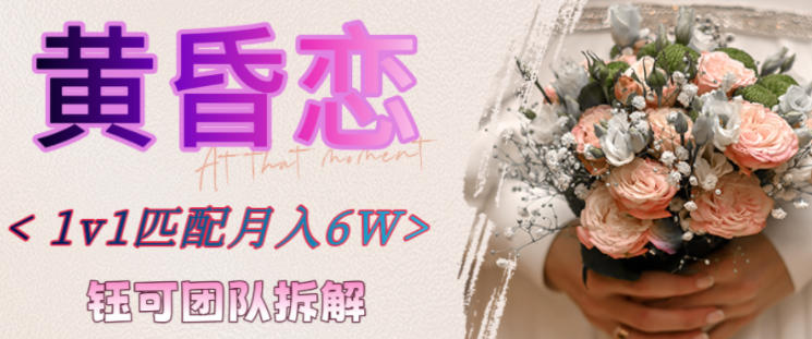 副业拆解：黄昏恋1对1匹配月入6个，潜力巨大-办公驿站
