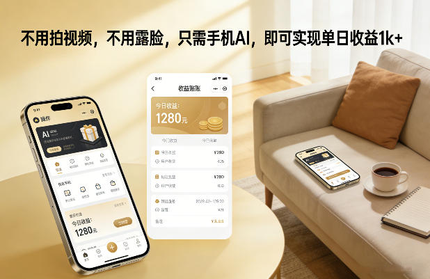 不用拍视频，不用露脸，只需手机AI，即可实现单日收益1k+【揭秘】-办公驿站