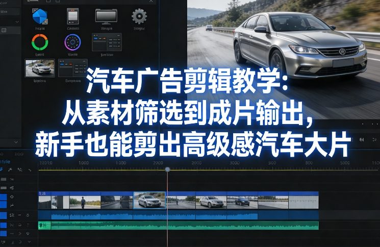 汽车广告剪辑教学：从素材筛选到成片输出，新手也能剪出高级感汽车大片-办公驿站