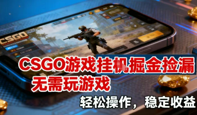CSGO游戏挂G掘金捡漏，不需要玩游戏，操作简单，收益稳定【揭秘】-办公驿站