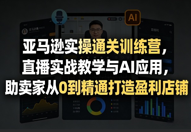 亚马逊实操通关训练营，直播实战教学与AI应用，助卖家从0到精通打造盈利店铺（更新3月）-办公驿站