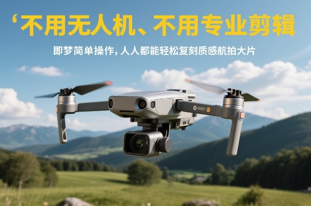 不用无人机、不用专业剪辑，即梦简单操作，人人都能轻松复刻质感航拍大片-办公驿站
