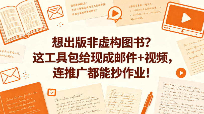 想出版非虚构图书？这工具包给现成邮件+视频，连推广都能抄作业！【原创双语字幕】-办公驿站