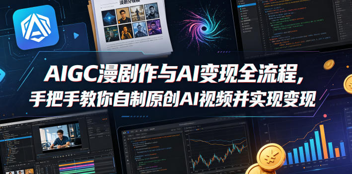 AIGC漫剧创作与AI变现全流程，手把手教你自制原创AI视频并实现变现-办公驿站