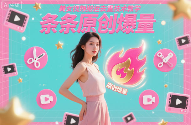 美女视频搬运去重技术教学，条条原创爆量-办公驿站