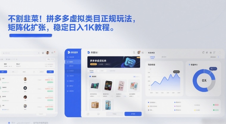 不割韭菜！拼多多虚拟类目正规玩法，矩阵化扩张，稳定日入1K教程【揭秘】-办公驿站