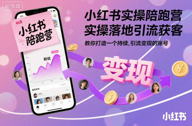 小红书实操陪跑营，实操落地引流获客，教你打造一个持续引流变现的账号-办公驿站