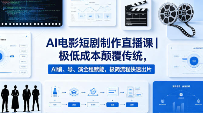 AI电影短剧制作直播课｜极低成本颠覆传统，AI编、导、演全程赋能，极简流程快速出片-办公驿站