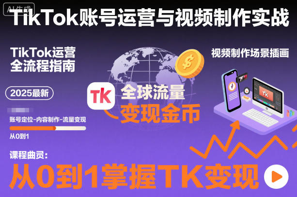 2025最新TikTok账号运营与视频制作实战全流程，从0到1掌握TK变现（含11月最新TK搬运技术）-办公驿站