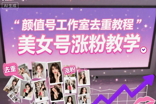 颜值号工作室去重教程，美女号涨粉教学-办公驿站
